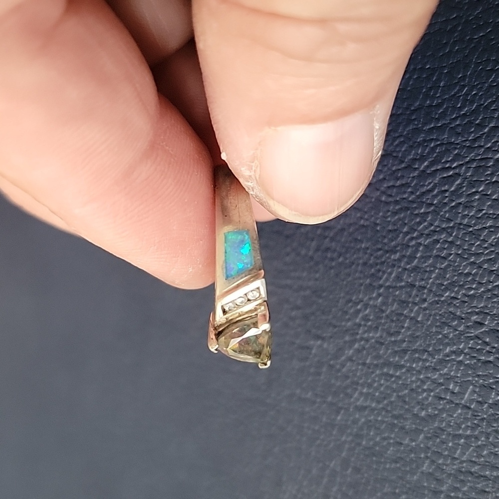 Amethyst Simulant, CZ, Opal Silver Plated Ring - Picture 5 of 9